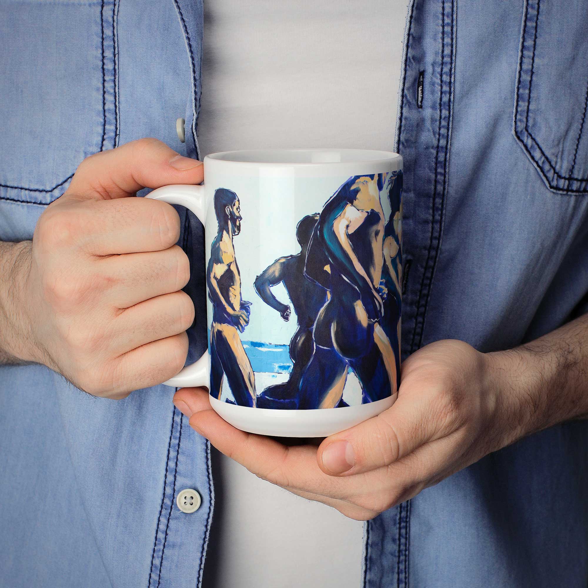 Running Nude Men on the Beach – 11oz & 15oz Mugs