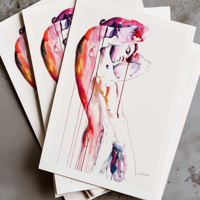 Curved Form Bare Body Arching in Sensual Movement - Art Print Artist Brenden Sanborn
