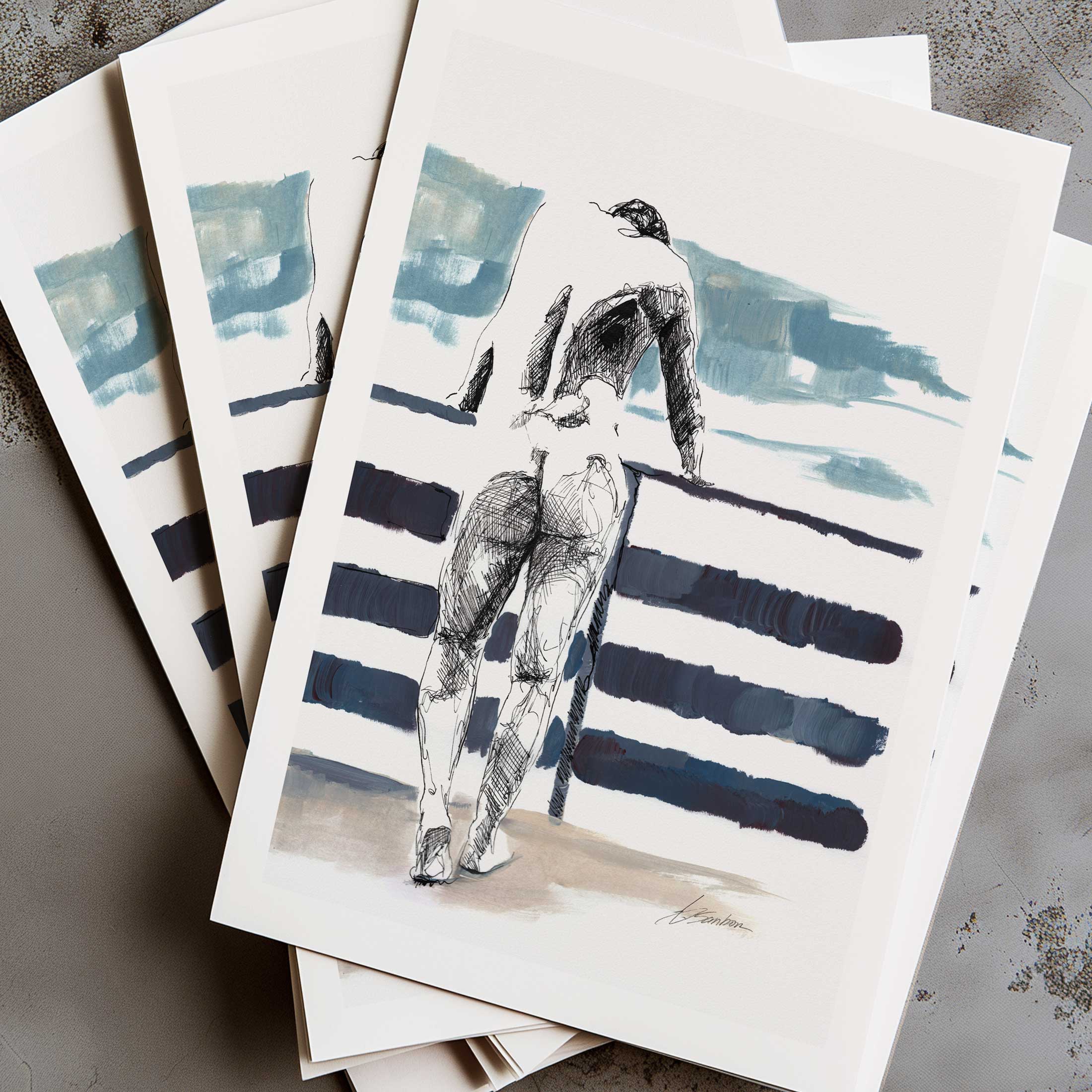 Ocean Breeze on Bare Skin – Art Print