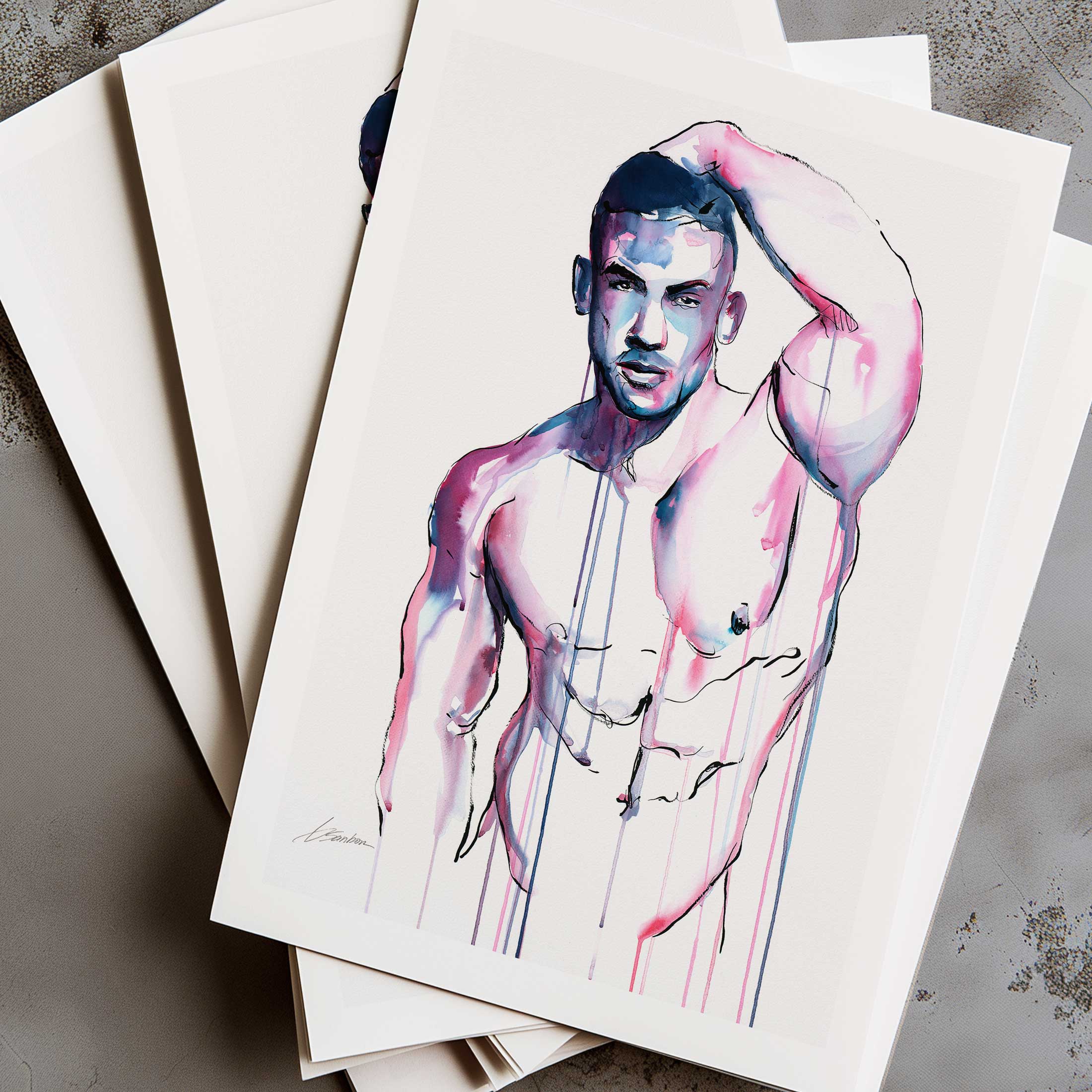 Muscles Sculpted Arm Raised in Quiet Strength and Power - Art Print