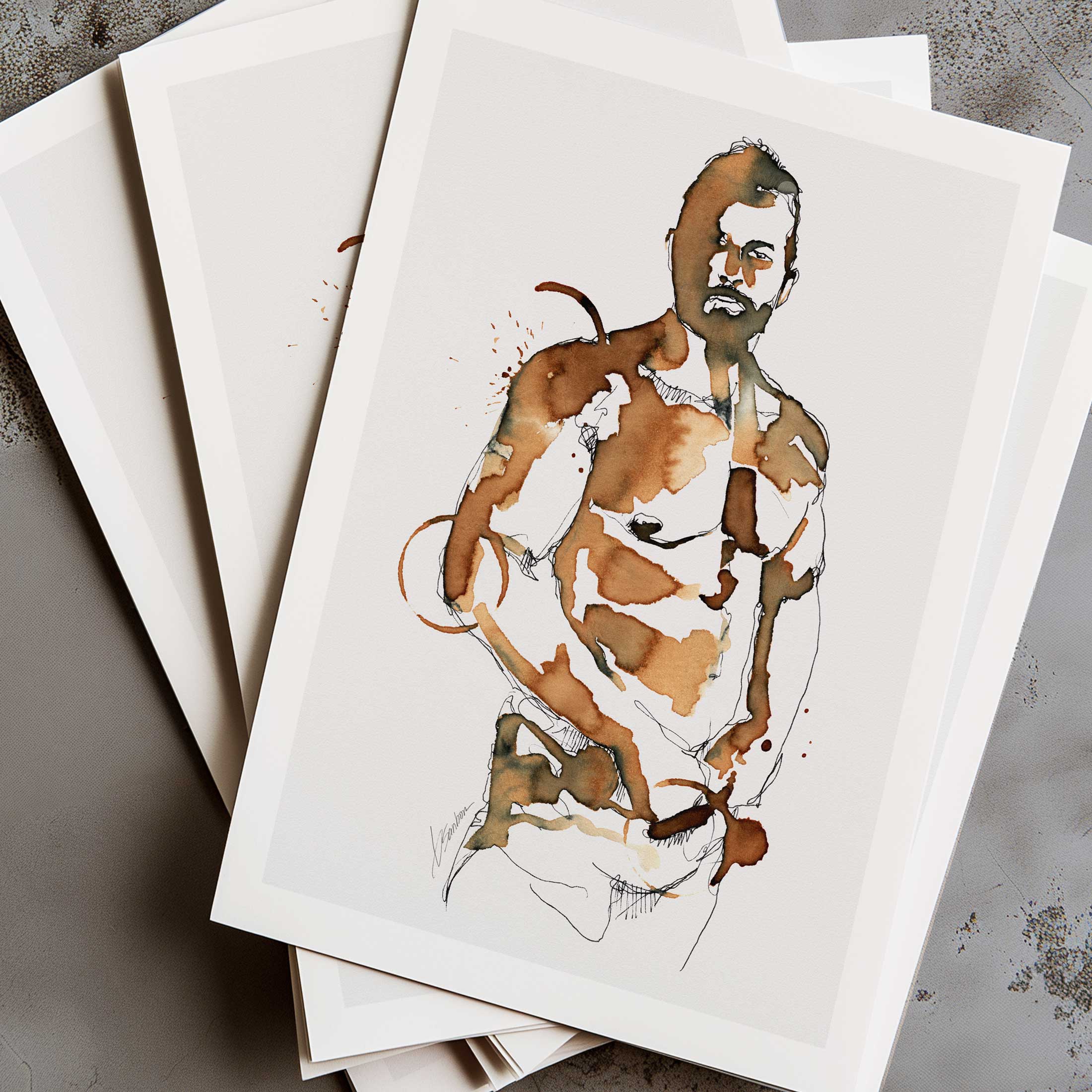 Coffee-Stained Confidence – Art Print