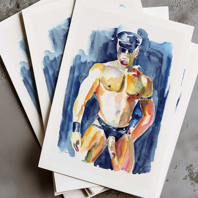 Leather-Clad Male in Full Gear - Art Print Artist Brenden Sanborn
