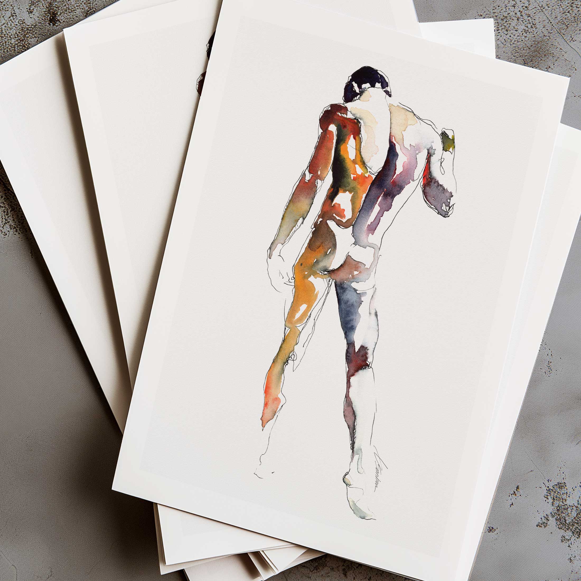 Back Arched with Sensual Booty in Motion - Art Print