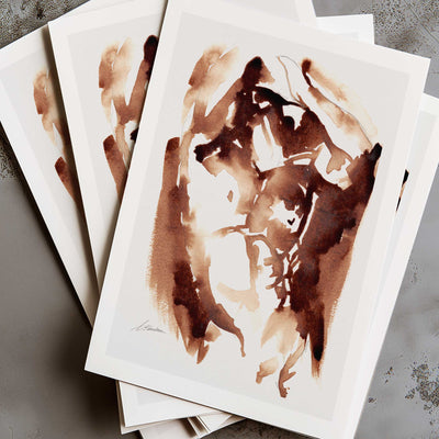 Abstract Male Nude in Instant Coffee Ink – Art Print Artist Brenden Sanborn