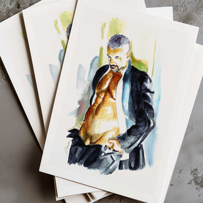 Man in Suit Undressing - Art Print Artist Brenden Sanborn
