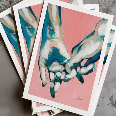 Two Men's Hands Intertwined in Tender Gay Love - Art Print Artist Brenden Sanborn