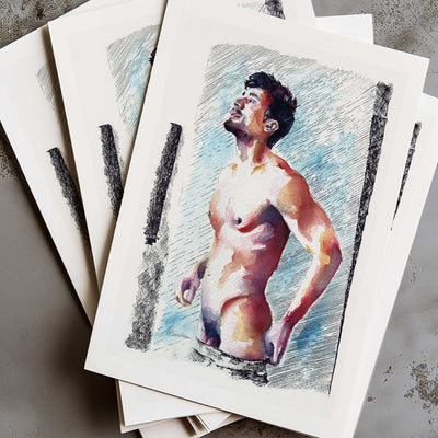 Man Standing in Thoughtful Stillness - Art Print Artist Brenden Sanborn