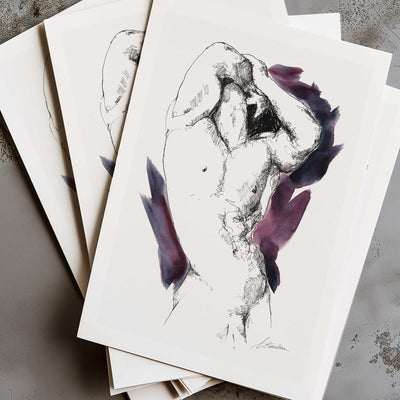Male Figure in Poised Arch with Arms Overhead - Art Print Artist Brenden Sanborn