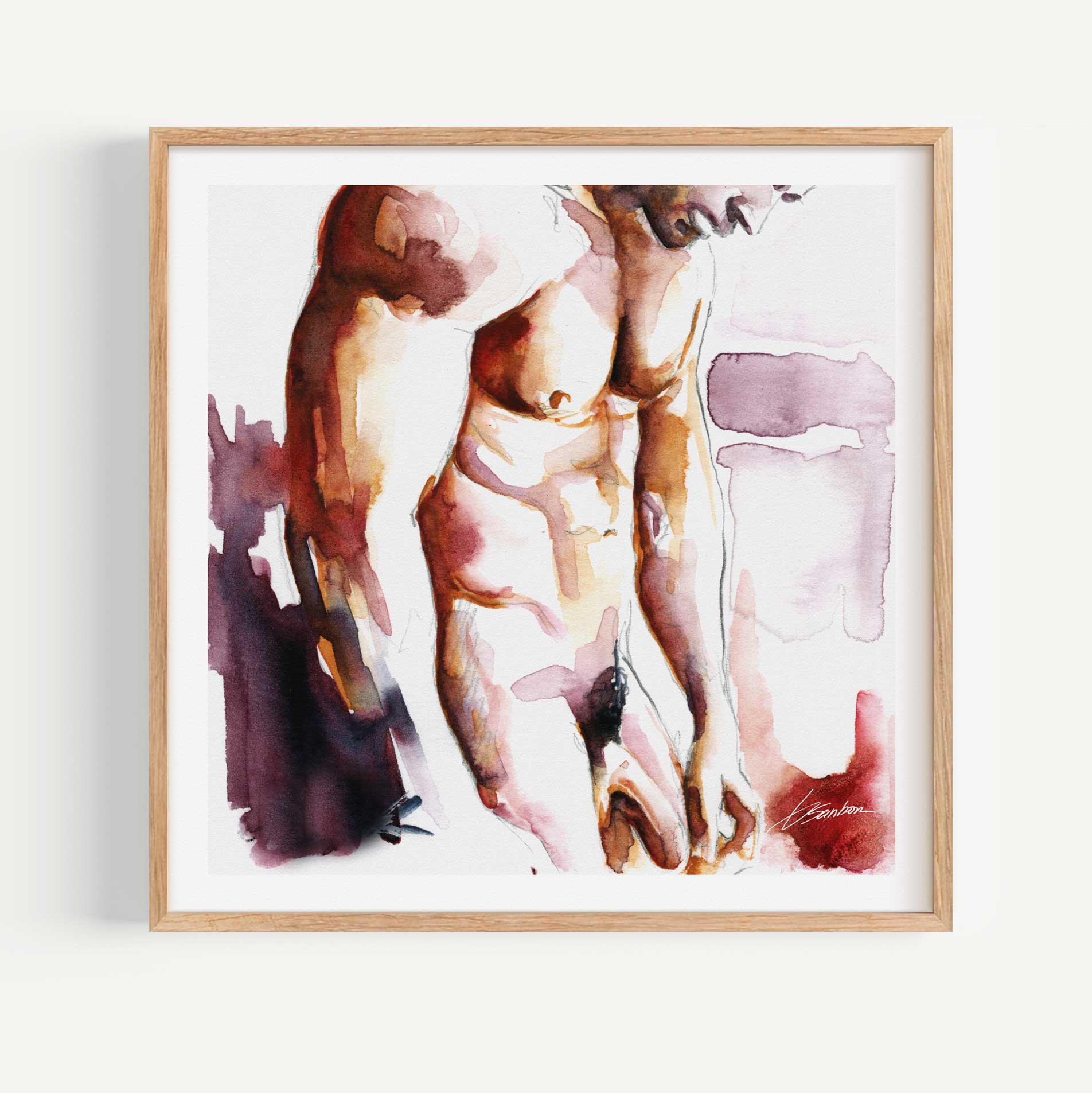 Male Nude Figure in Gentle Light – Art Print