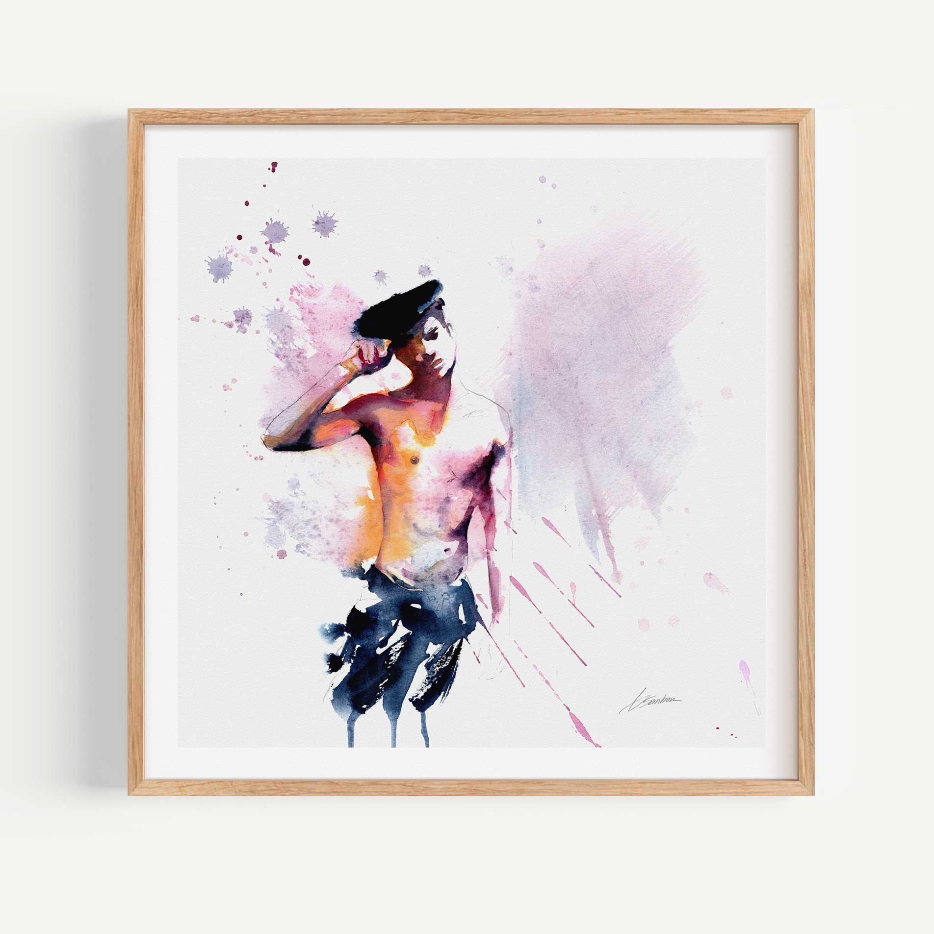 Flirt in a Beret – Art Print