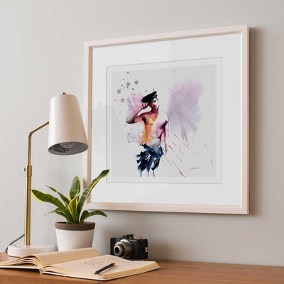 Flirt in a Beret – Art Print Artist Brenden Sanborn