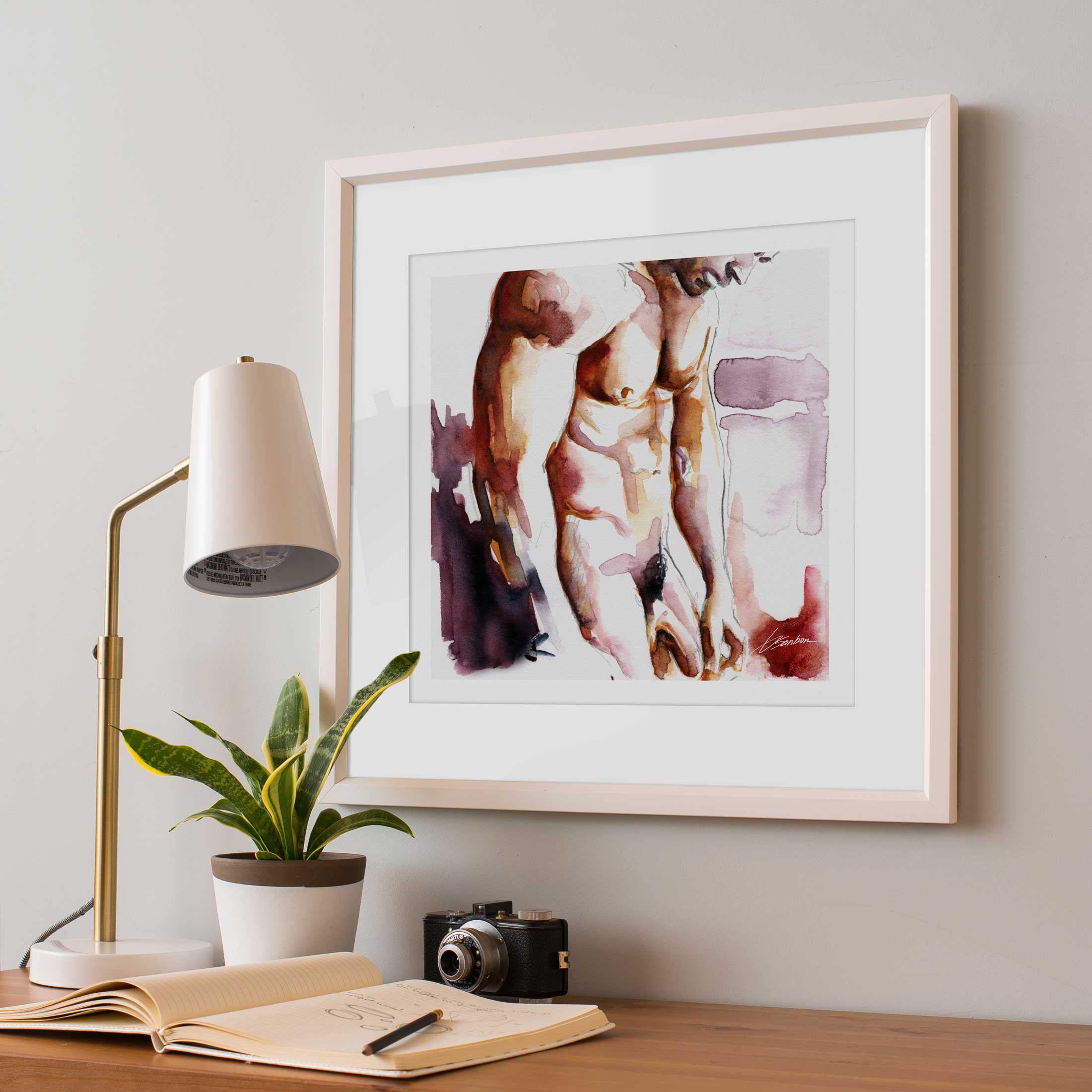 Male Nude Figure in Gentle Light – Art Print