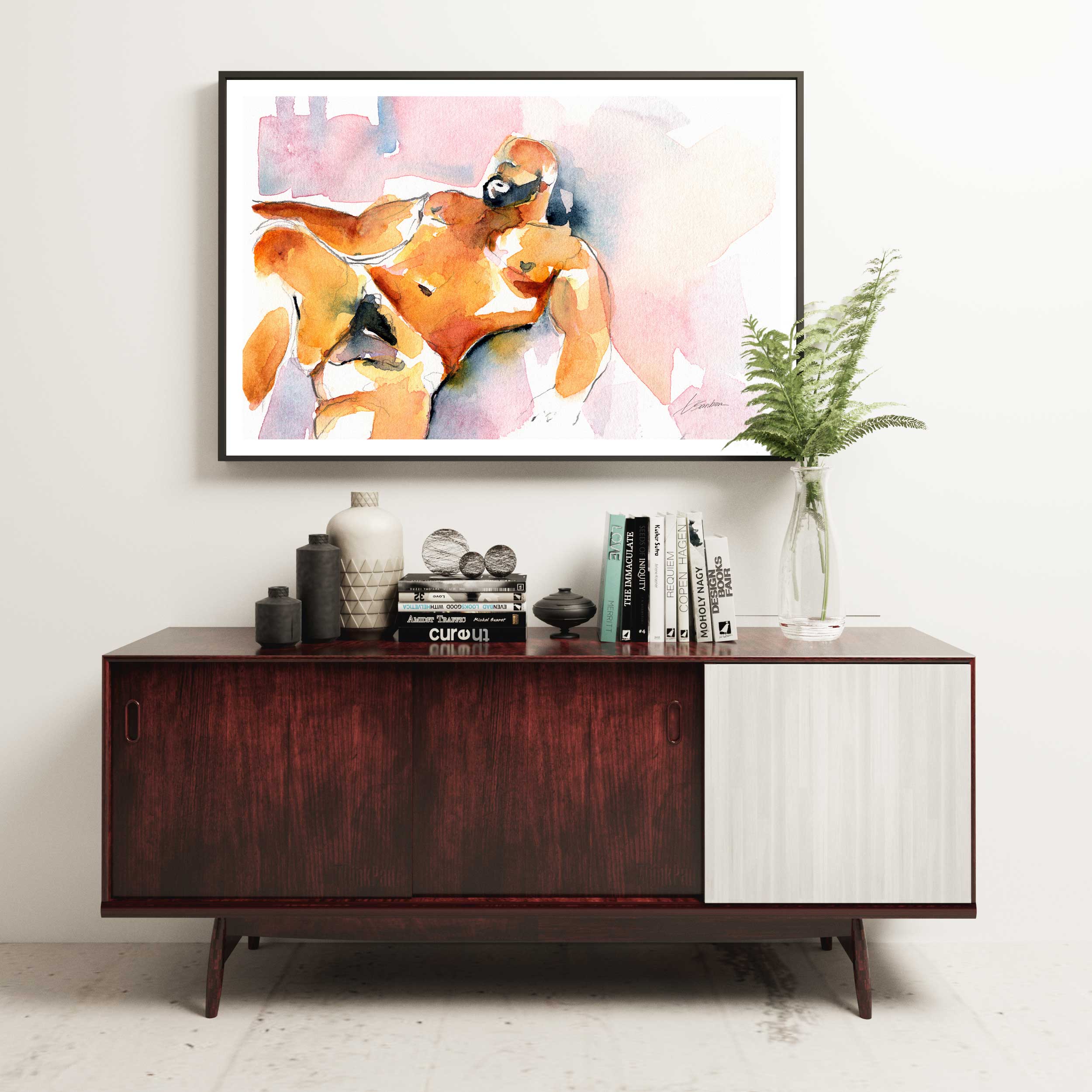 Bear Figure in Restful Repose - Art Print