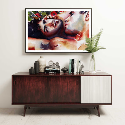 A Kiss That Lingers Beneath the Poppies – Art Print Artist Brenden Sanborn