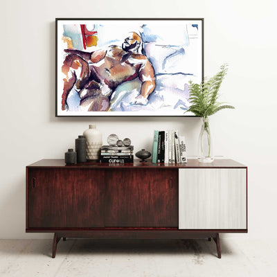 Bear Figure Reclining in Quiet Reverie - Art Print Artist Brenden Sanborn