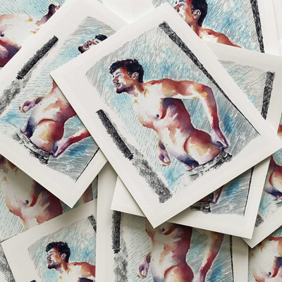 Man Standing in Thoughtful Stillness - Art Print Artist Brenden Sanborn