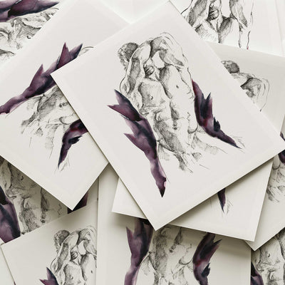 Defined Back Male Figure with Hands Behind Head - Art Print Artist Brenden Sanborn