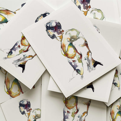 Male Figure in Vibrant Abstraction Looking Away - Art Print Artist Brenden Sanborn