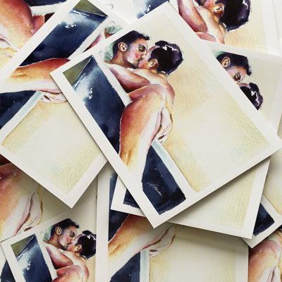 Lovers in a Bathtub Embracing the Moment - Art Print Artist Brenden Sanborn