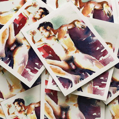 Reclining Male Nude with Strong Arms and Relaxed Expression - Art Print Artist Brenden Sanborn