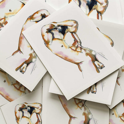 Strong Curves Male Nude with Hands Behind Head - Art Print Artist Brenden Sanborn