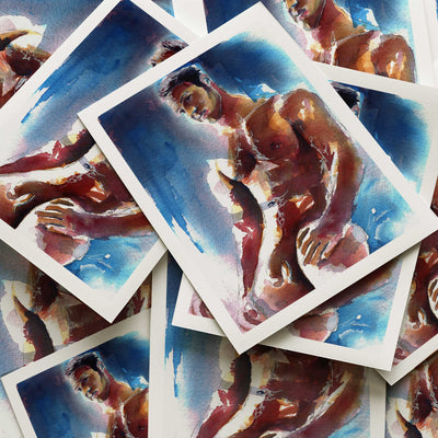 Muscular Male Nude Leaning Against a Wall - Art Print Artist Brenden Sanborn