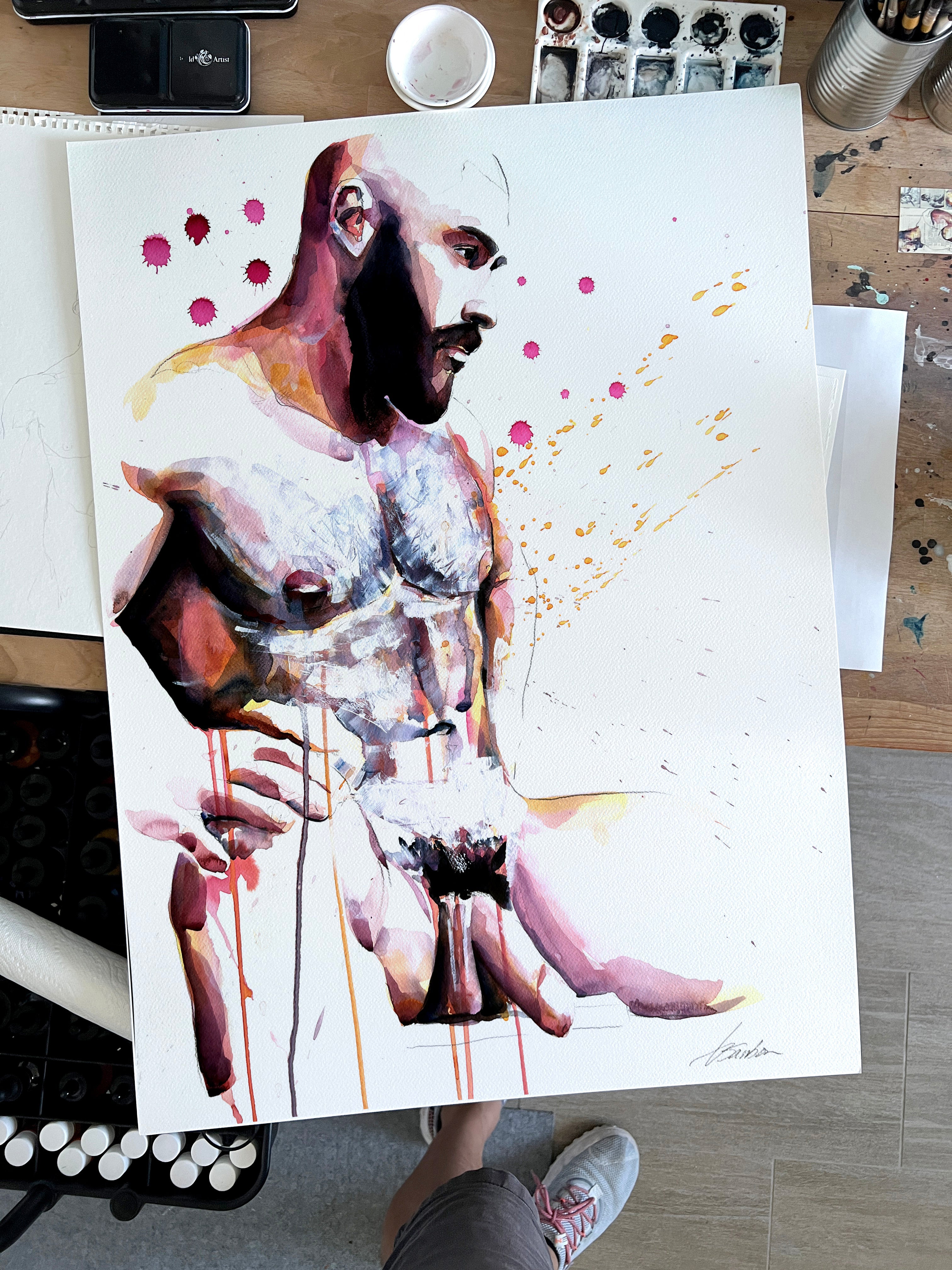 When Silence Falls – 22x30" Original Watercolor Artist Brenden Sanborn