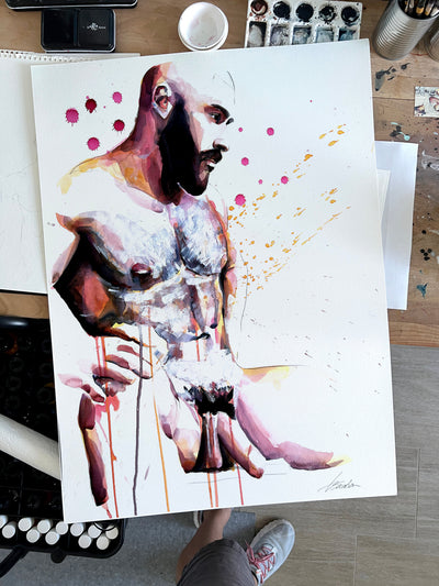 When Silence Falls – 22x30" Original Watercolor Artist Brenden Sanborn