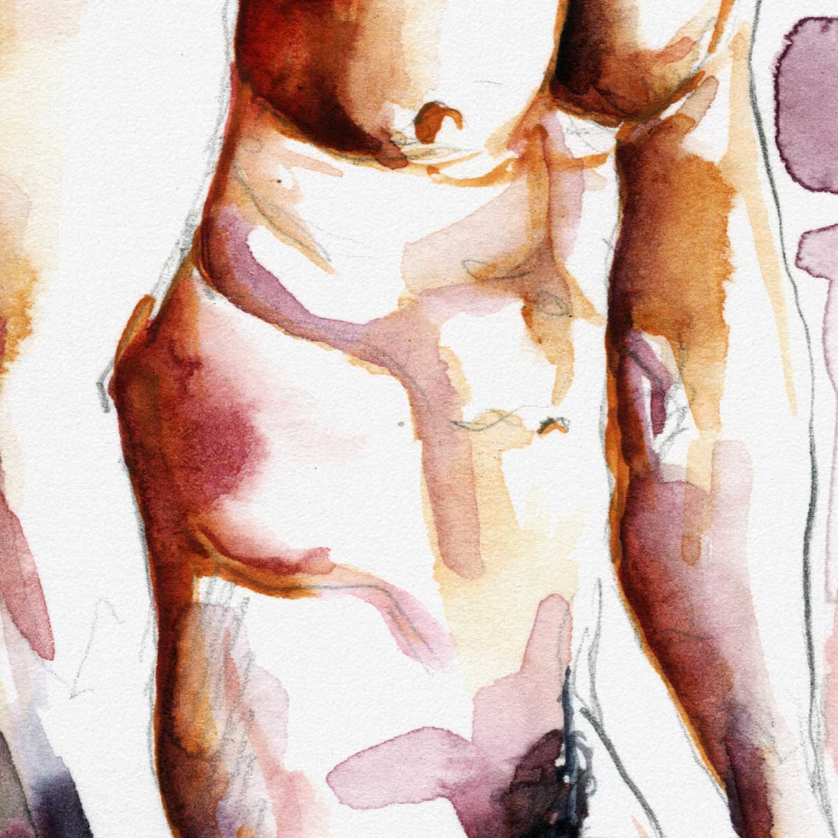 Male Nude Figure in Gentle Light – Art Print