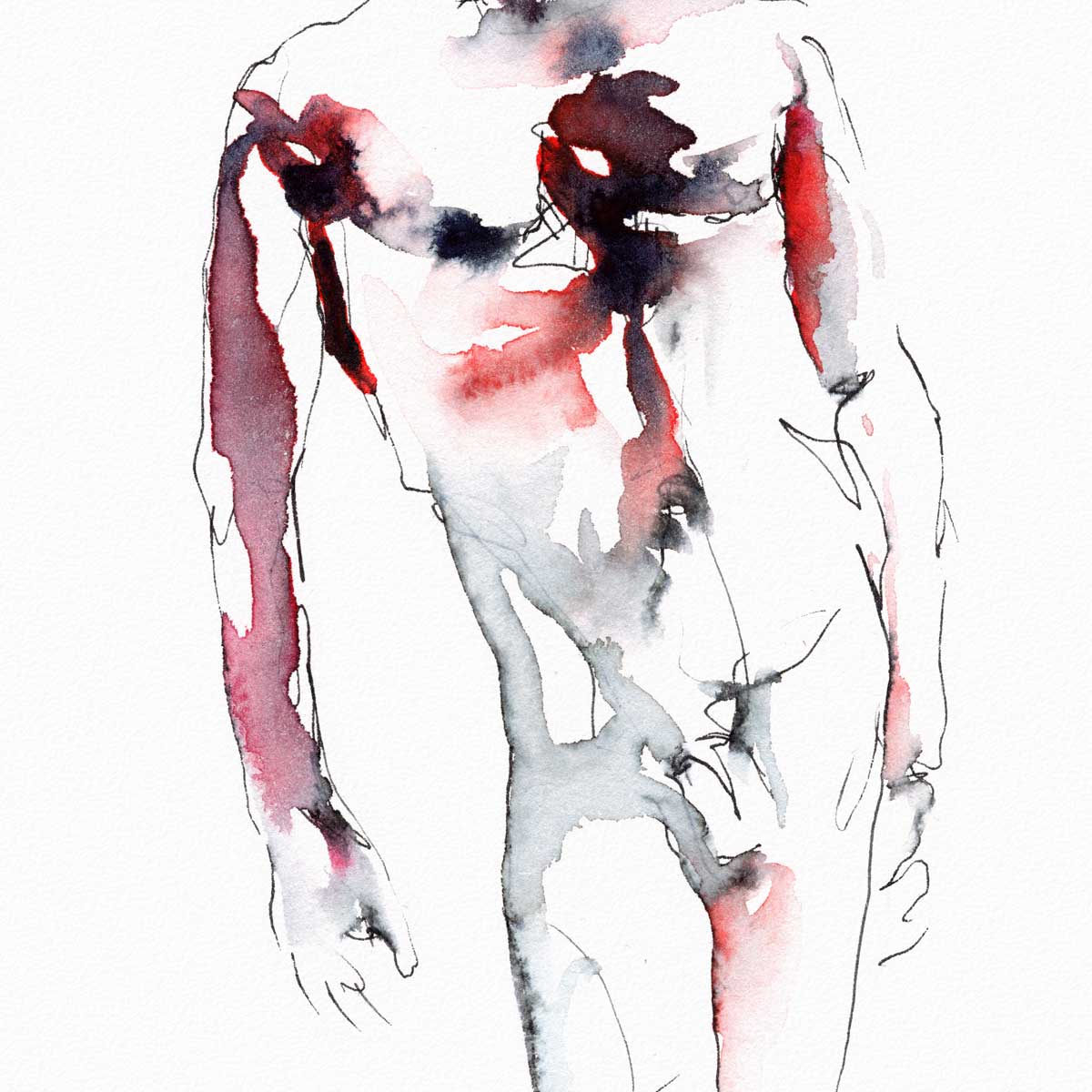 Male Figure in Effortless Motion - Art Print