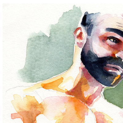 Sunlit Strength - Chiseled Torso in Warm Hues - Original Art Artist Brenden Sanborn