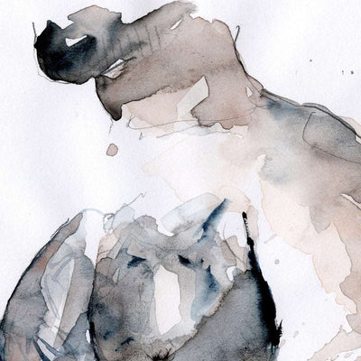 Delicate Pose with Subtle Strength - 9x12" Original Watercolor Painting Artist Brenden Sanborn
