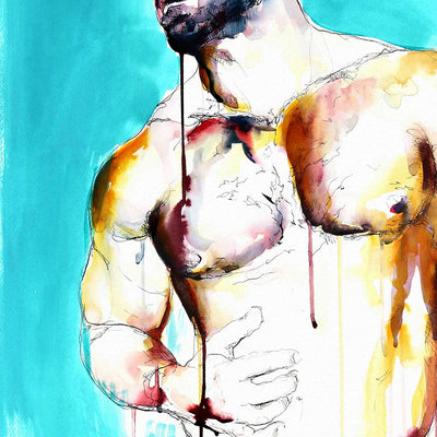 Bare Strength Muscles Carved in Light and Shadow - Art Print Artist Brenden Sanborn