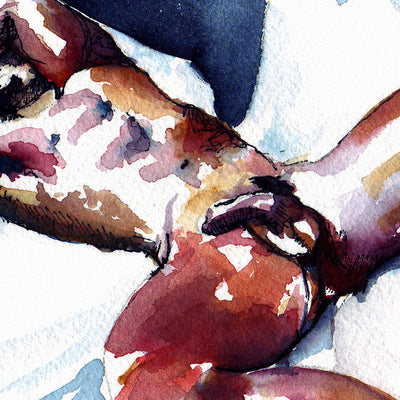 Sleeping Male Nude in Morning Light - Art Print Artist Brenden Sanborn