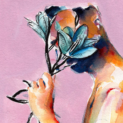 Soft Shields and Petals – 6x9" Original Watercolor Artist Brenden Sanborn
