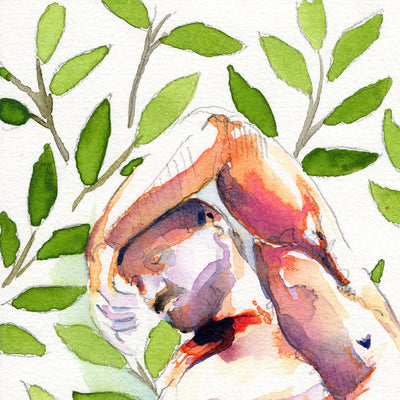 Softly Among the Leaves – 6x9" Original Watercolor Artist Brenden Sanborn