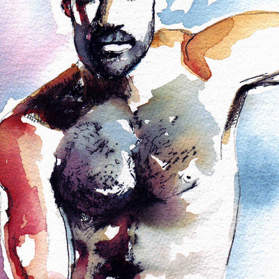 Confident Gaze in Color – Art Print Artist Brenden Sanborn