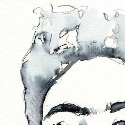 Frida Kahlo Portrait  - 6x9" Original Ink Painting Artist Brenden Sanborn