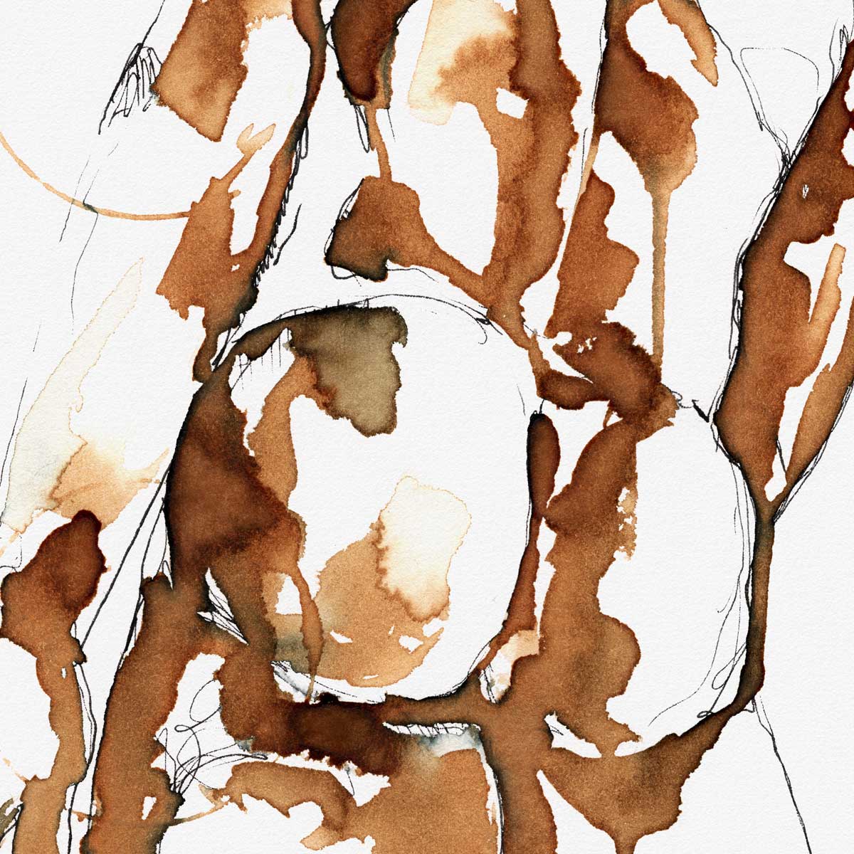 Booty in Coffee Drips – Art Print