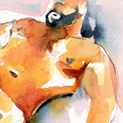 Bear Figure in Restful Repose - Art Print Artist Brenden Sanborn