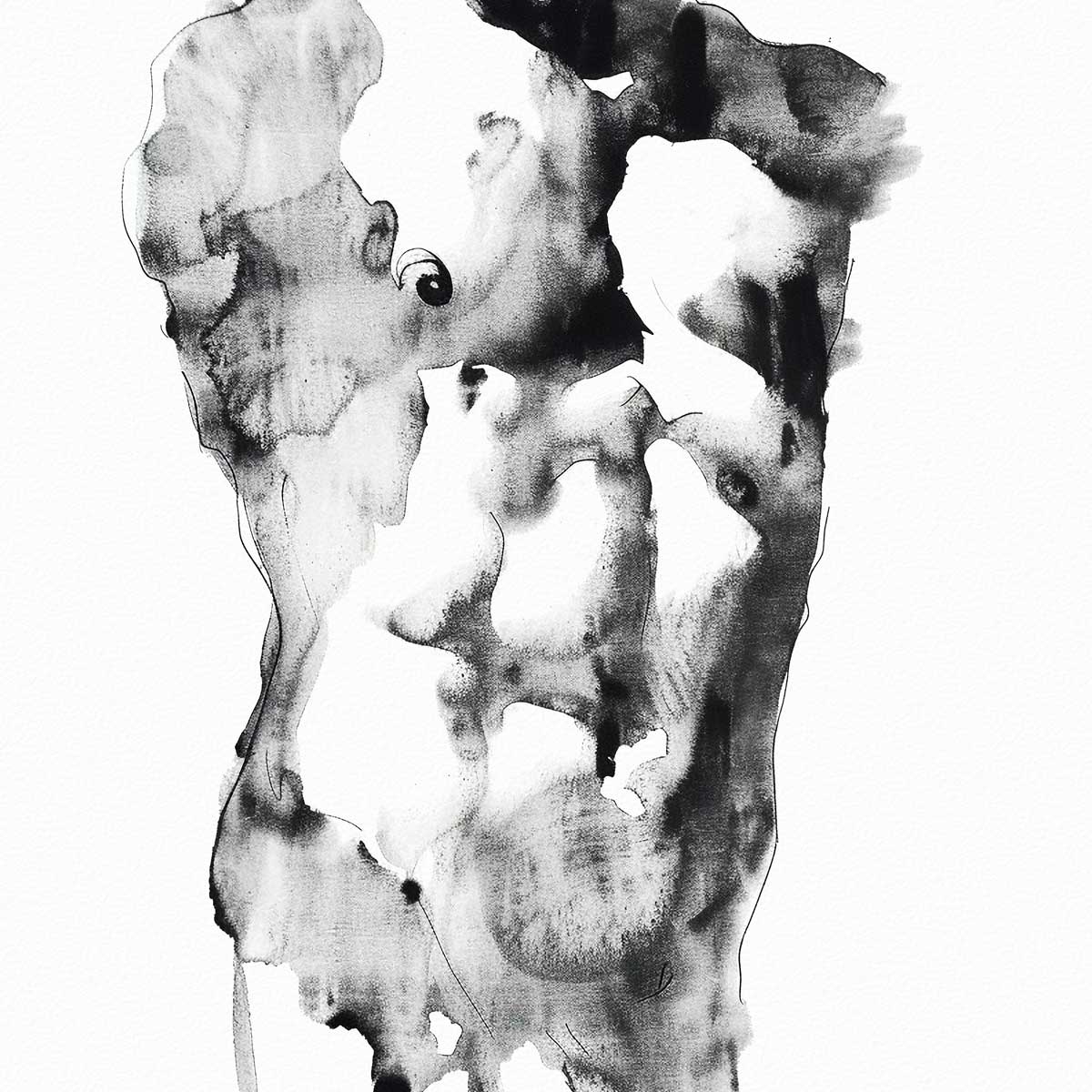 Fading Figure in Ink – Art Print