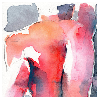Muscular Male Backside with Jockstrap - 6x9" Original Painting Artist Brenden Sanborn