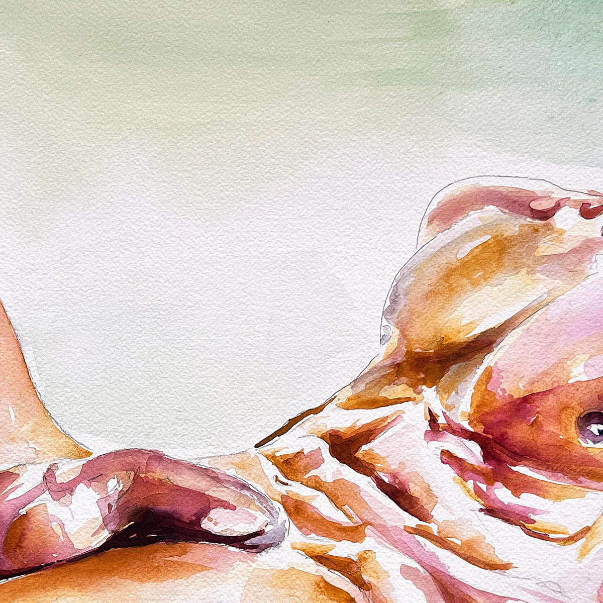 Male Figure Reclining in Ecstatic Surrender - Art Print