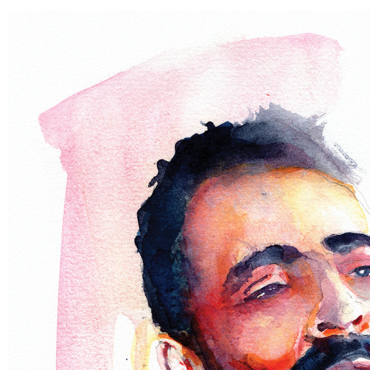 Pensive Man with Beard - 6x9" Original Watercolor Painting