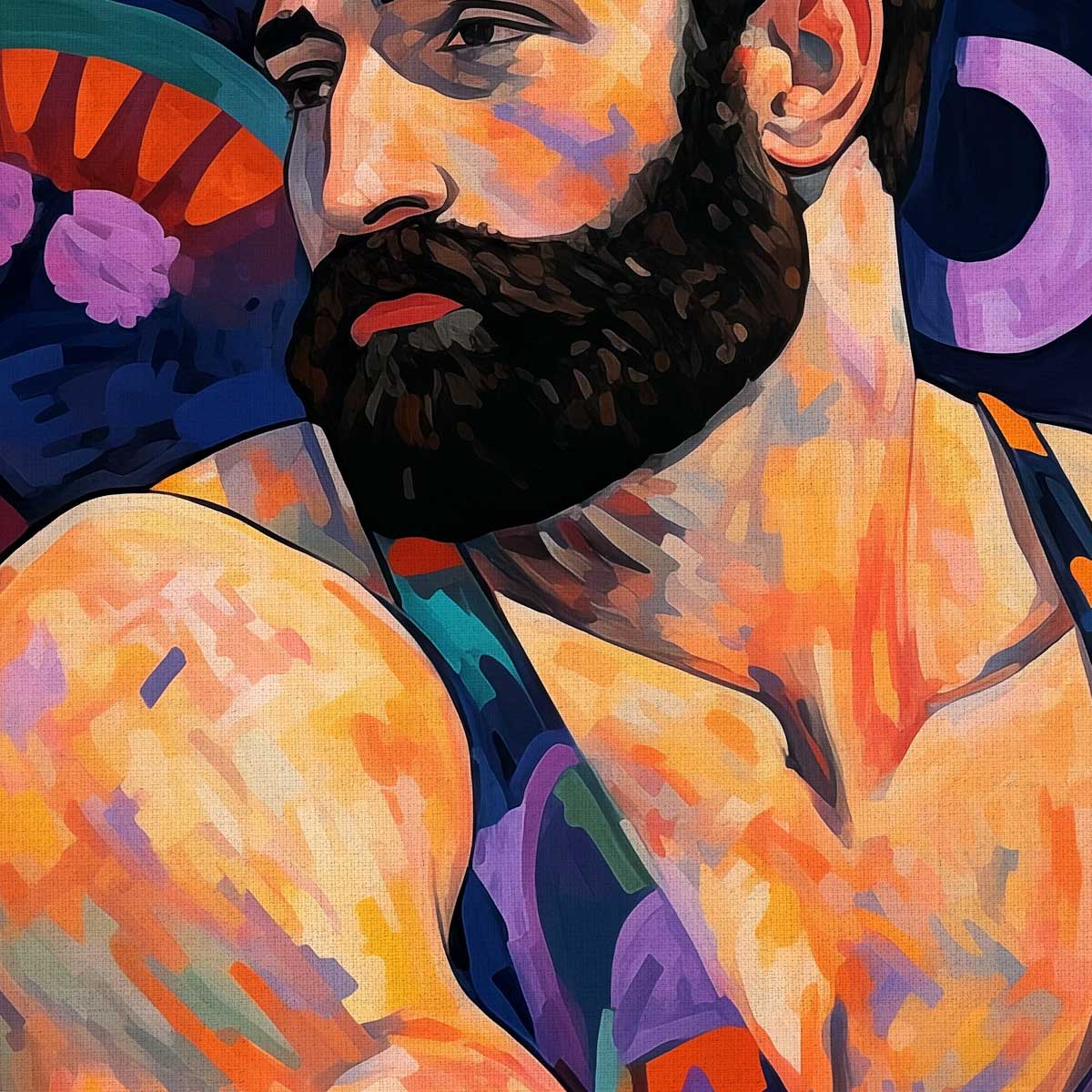 Bearded Gaze in Bloom – Art Print