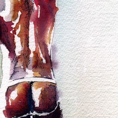 Standing the Morning Light in His Jockstrap - Art Print Artist Brenden Sanborn