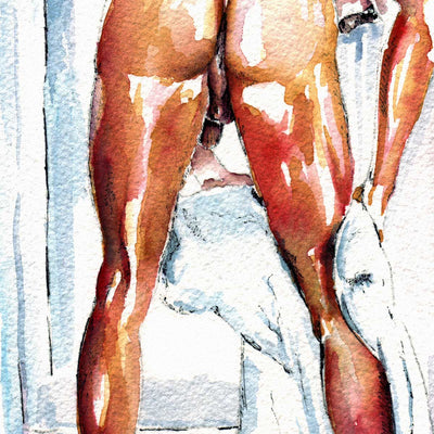 The Toweling Adonis - Giclee Art Print Artist Brenden Sanborn