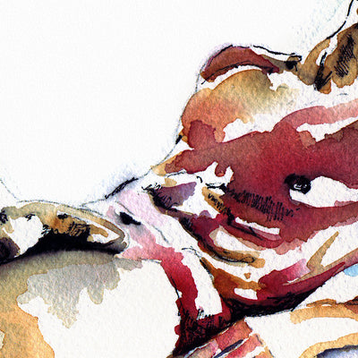 Reclined Nude Male Resting in Sunlight - Art Print Artist Brenden Sanborn