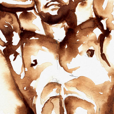 Coffee Nude with Arms Raised - Art Print Artist Brenden Sanborn