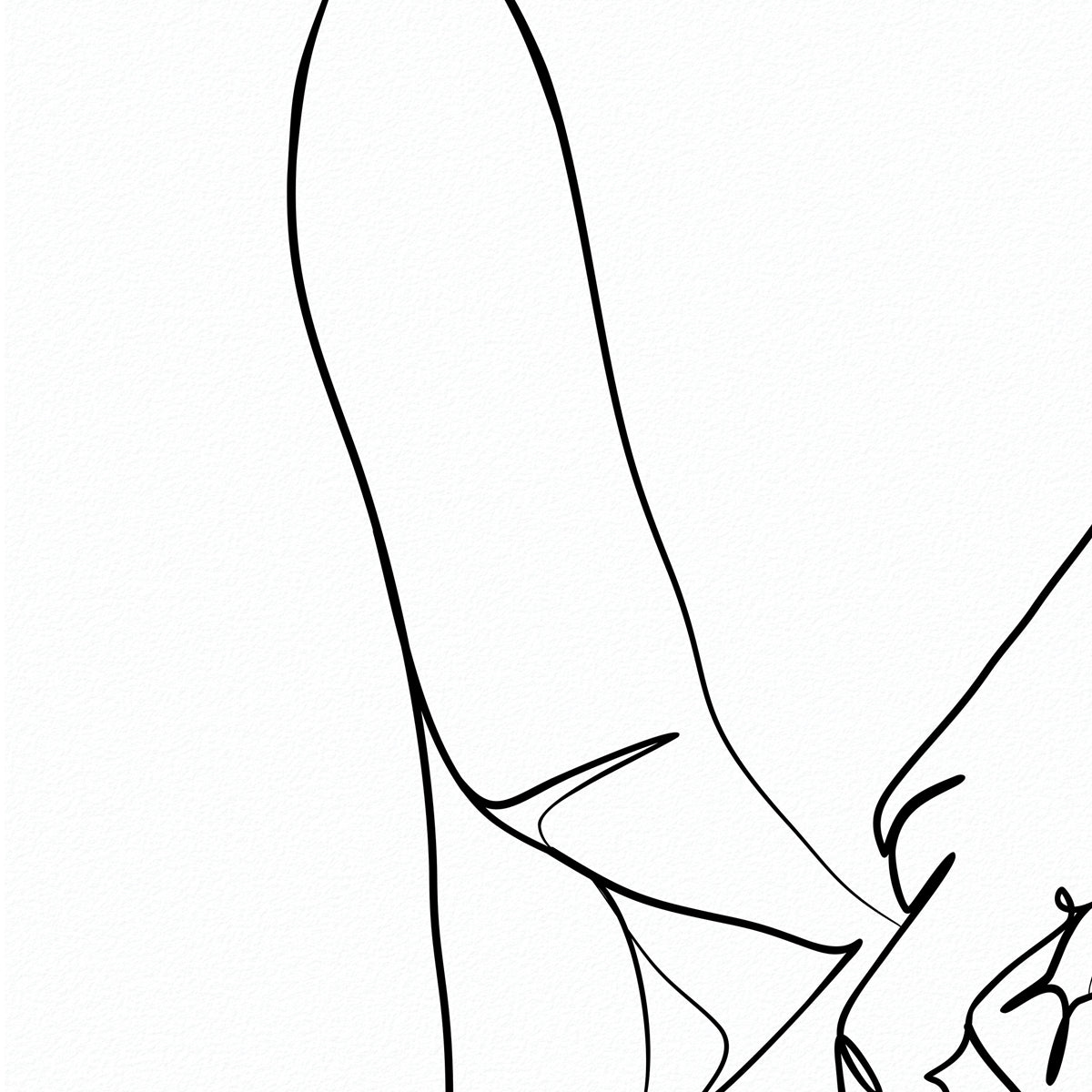 United by Love - One-Line Art of Male Couple Holding Hands - Giclee Art Print